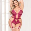STM-11074X, Plus Size Open Crotch Teddy