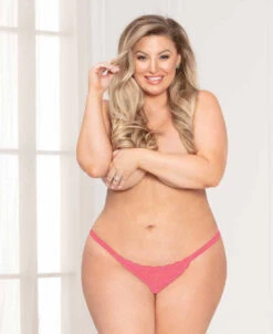 Plus Size Leopard Print Mesh Thong, STM-11132X