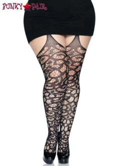 LA-1780X, Plus Size Scroll Lace Stockings By Leg Avenue -Plus Size Fits Sales Store 1780X 01 001 47901.1657905930