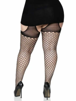 LA-1953X, Plus Size Oval Net Suspender Pantyhose By Leg Avenue -Plus Size Fits Sales Store 1953X 02 001 21312.1683011443