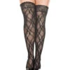 MUSIC LEGS ML-4555Q, Plus Size Floral Lace Thigh Highs