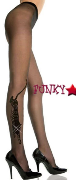 MUSIC LEGS ML-7249Q, Plus Size Tiger Tattoo Pantyhose