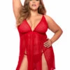 MA7353X, Plus Size Mini Heart Babydoll By Mapale