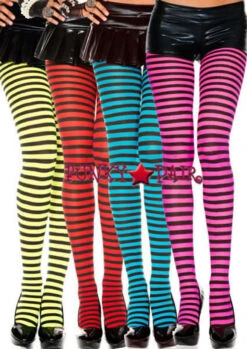 MUSIC LEGS ML-7471Q, Plus Size Striped Tights Plus Size