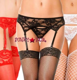 MUSIC LEGS ML-7707Q, Plus Size Lace Garterbelt