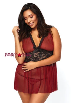 Leg Avenue | LA-81526X, Sheer Halter Babydoll Set