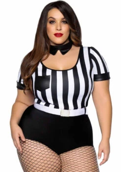 LA-85436X, Plus Size Referee Costume By Leg Avenue