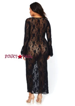 Leg Avenue | LA-86092Q, Deep-V Bell Sleeve Long Dress -Plus Size Fits Sales Store 86092Q 02 001 23330.1521611405