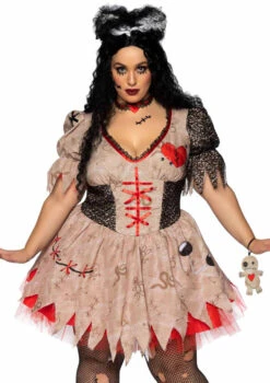 LA86924X, Plus Size Voodoo Doll Costume By Leg Avenue