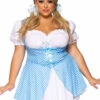 LA86988X, Plus Size Split Skirt Gingham Dress By Leg Avenue