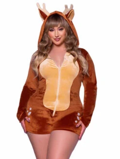 LA87099X, Plus Size Comfy Fawn Romper By Leg Avenue -Plus Size Fits Sales Store 87099X 003 242 77707.1663223711