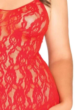 Leg Avenue | LA-8717Q, Rose Lace Babydoll -Plus Size Fits Sales Store 8717q red closeup 35633.1609963710