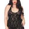 Plus Size Halter Rose Lace Dress Leg Avenue LA-8718Q