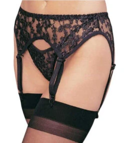 8888Q, Plus Size Lace Garter Belt Set