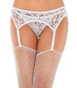 8888Q, Plus Size Lace Garter Belt Set -Plus Size Fits Sales Store 8888Q wht 20502.1586835493
