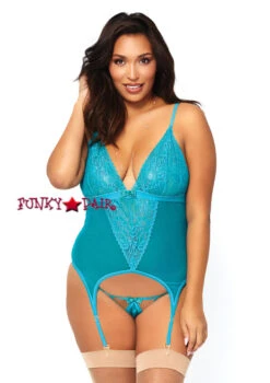 Leg Avenue | LA-89162X, Mesh And Lace Cami Garter Set