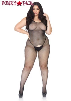 Leg Avenue Plus Size Crystalized Fishnet Tank Bodystocking LA89232X -Plus Size Fits Sales Store 89232X 01 001 76949.1668582715