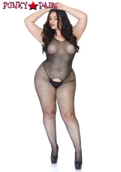 Leg Avenue Plus Size Crystalized Fishnet Tank Bodystocking LA89232X -Plus Size Fits Sales Store 89232X 03 001 53043.1668582715