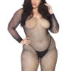 Plus Size Crystalized Fishnet Bodystocking | Leg Avenue LA89233X