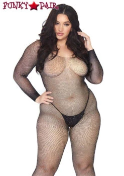 Plus Size Crystalized Fishnet Bodystocking | Leg Avenue LA89233X