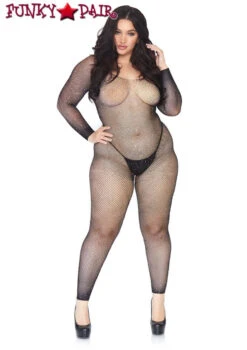 Plus Size Crystalized Fishnet Bodystocking | Leg Avenue LA89233X -Plus Size Fits Sales Store 89233X 01 001 07327.1556725444