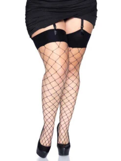 LA9105X, Plus Size Spandex Fence Net Stockings