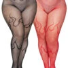 LA-9288X, Plus Size Flame Net Tights By Leg Avenue