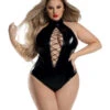 FR6154X, Plus Size Lace Up Bodysuit