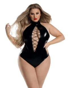 FR6154X, Plus Size Lace Up Bodysuit