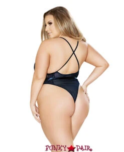 Roma R-LI217Q, Criss Cross Tedddy With Bow Accent -Plus Size Fits Sales Store LI217Q Navy Back 76788.1653410499