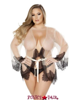 Roma R-LI232Q, Sheer Robe With Eyelash Detail