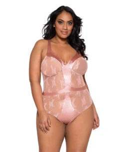 Roma LI260X, Satin And Lace Contrast Bodysuit