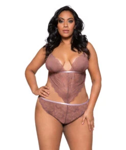 Roma LI291X, Lace Cutout Teddy