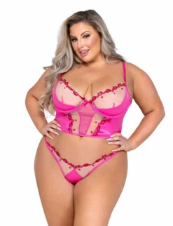 Roma R-LI540Q, Plus Size Kiss & Tell Long Line Bra Set
