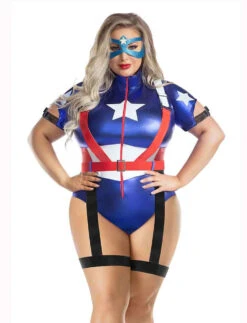 S6096X, Plus Size Captain USA Costume By Starline